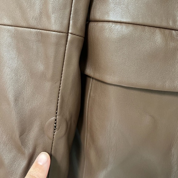 NWT ZARA Faux Leather Blazer M Chocolate Brown Blogger Favourite - Picture 16 of 16